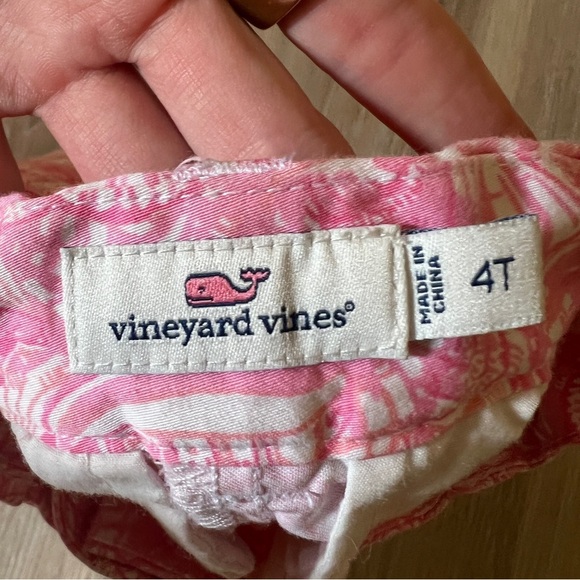 Vineyard Vines Girls Sea Shell Pink cotton shorts 4T - Picture 3 of 6